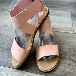 Sorel Ella Blush Pink Strappy Sandals Comfortable Leather Casual